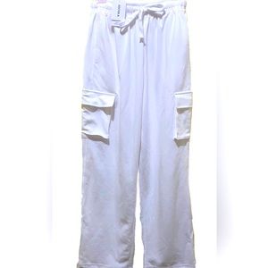 NWT SISTER A WHITE JOGGERS SZ M DRAWSTRING/ELASTIC WAIST POCKETS